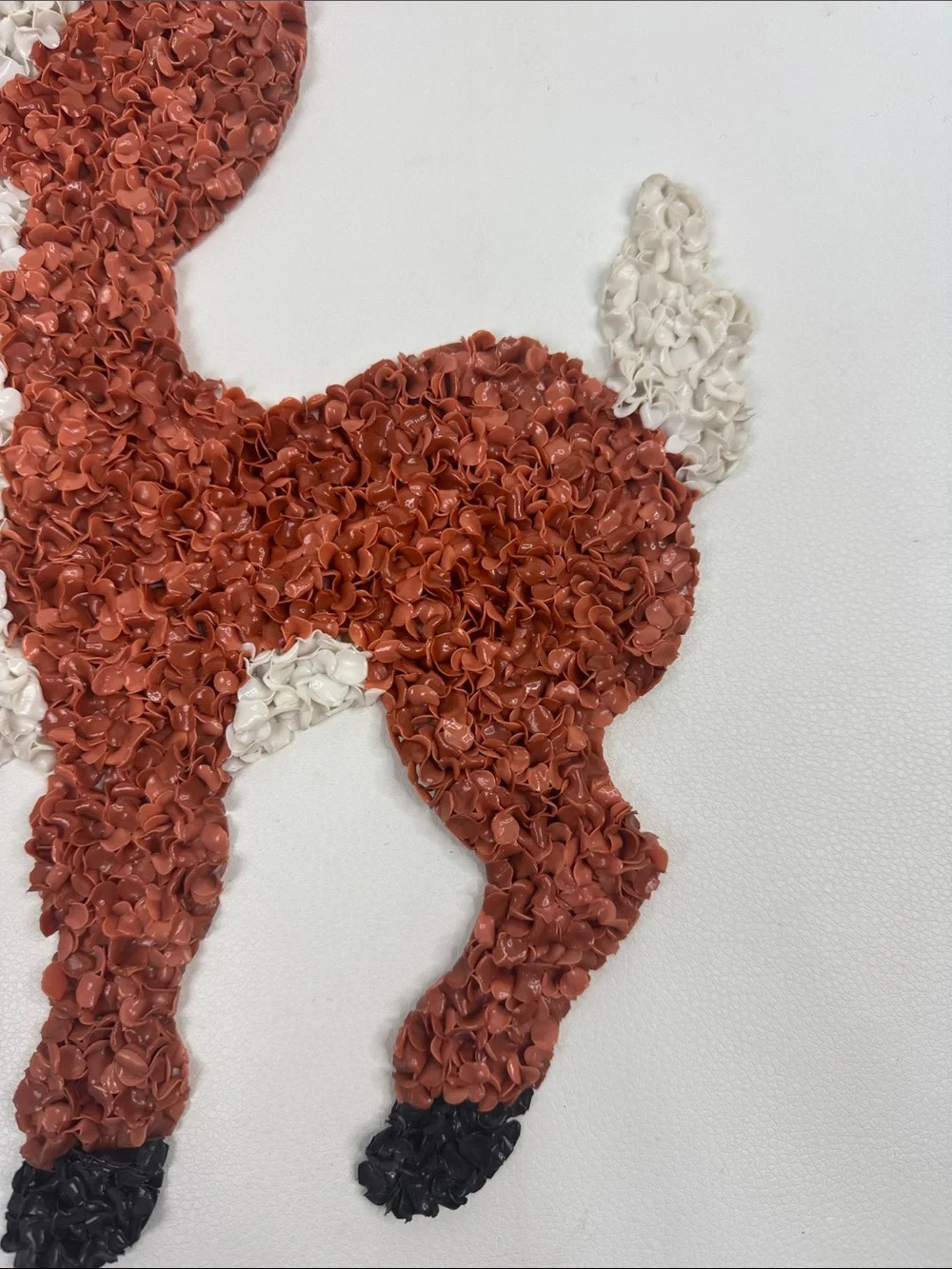 Vintage melted popcorn decor hanging Rudolph red nosed reindeer Christmas